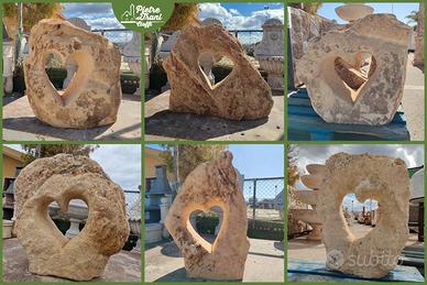 Cuori da Giardino in Pietra