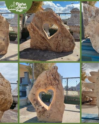 Cuori da Giardino in Pietra