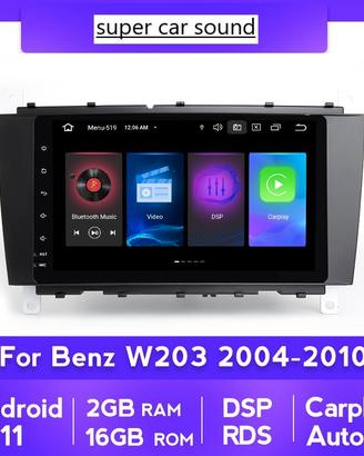Autoradio bt navigatore mercedes classe c w203 dvd