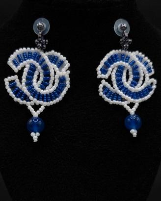 Orecchini Vintage Lapislazzuli blu Gemme Pop Art