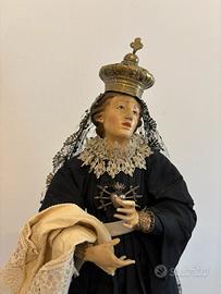 Madonna antica in campana di vetro