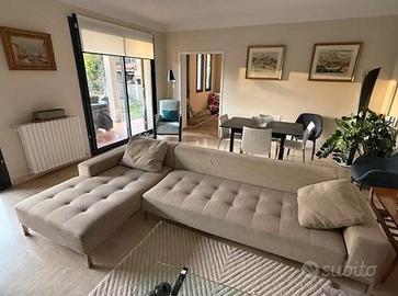 ZANOTTA Divano ALFA in cotone a rilievo BEIGE