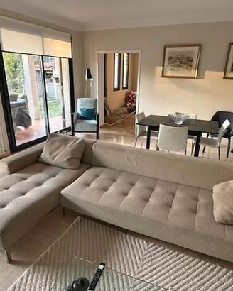 ZANOTTA Divano ALFA in cotone a rilievo BEIGE