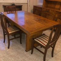 Tavolo da pranzo in legno 160x90x80 + set 4 sedie