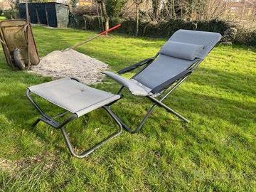 lettino prendisole con poggiapiedi 