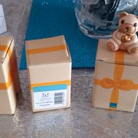 tre Teddy per bomboniere con confezione 