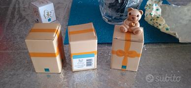 tre Teddy per bomboniere con confezione 