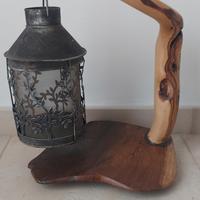 LAMPADA  IN LEGNO  D ULIVO