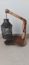 LAMPADA  IN LEGNO  D ULIVO