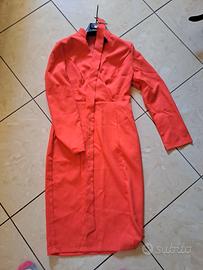 abito rosso longuette  