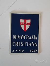 Tessera e medaglie partito democrazia cristiana