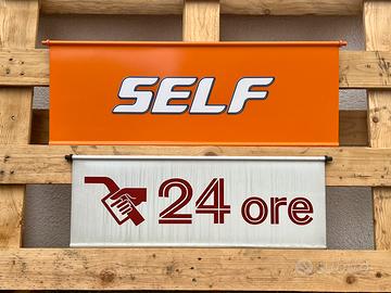 Coppia Cartelli Vintage Agip "24 Ore" e IP "Self"