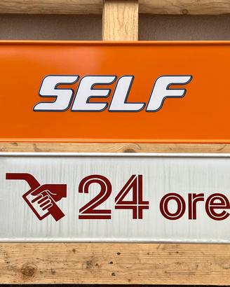 Coppia Cartelli Vintage Agip "24 Ore" e IP "Self"
