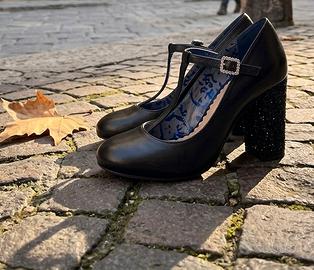 Scarpe decolleté Mary Jane tacco largo