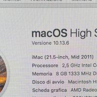 iMac 21.5 metà 2011,  memoria 2 TB