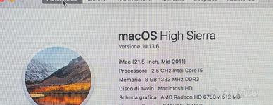 iMac 21.5 metà 2011,  memoria 2 TB