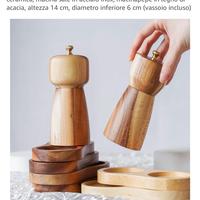 Set Macina Sale Pepe con Vassoio Legno