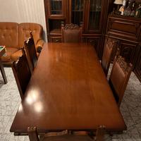 Tavolo legno massello stile classico con 6 sedie