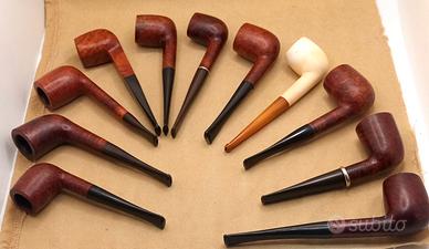 pipe vintage da collezione 11 pezzi radica schiuma