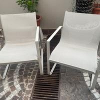 2 sedie beige comode esterno/giardino - braccioli