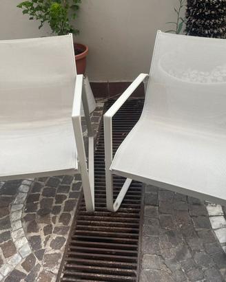 2 sedie beige comode esterno/giardino - braccioli