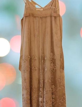 Dress in pizzo trasparente di nylon beige - Suoli