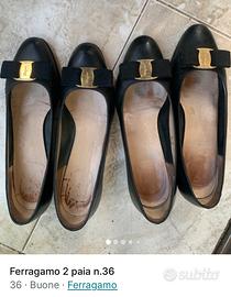 N.36 due paia usate Scarpe Ferragamo