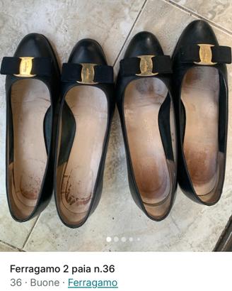 N.36 due paia usate Scarpe Ferragamo
