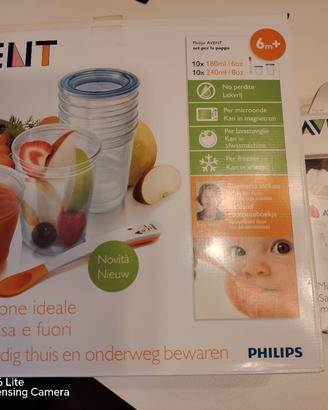 Contenitori pappe + Buste sterilizzati Avent nuovi