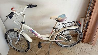 bicicletta bambina bianca e rosa/fucsia 