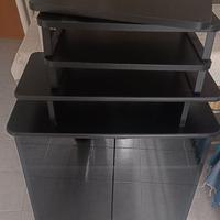 ripiani porta tv in legno neri