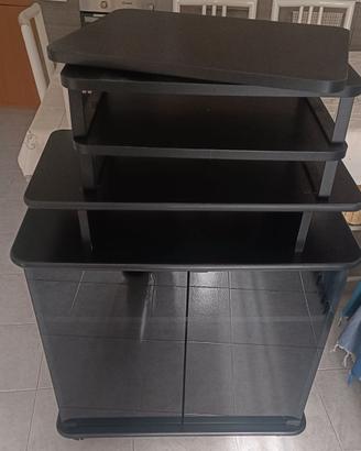 ripiani porta tv in legno neri