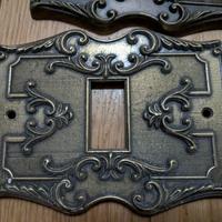 Placche copri interruttore prese ottone vintage