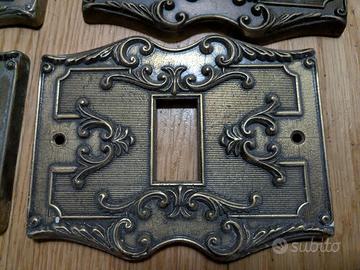 Placche copri interruttore prese ottone vintage