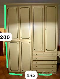 armadio da camera color panna