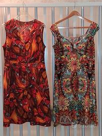 2 Vestiti Prendisole Smanicati Signora Vintage 70