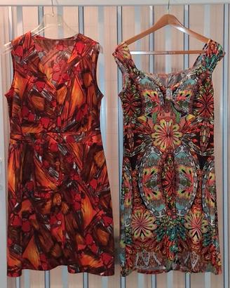 2 Vestiti Prendisole Smanicati Signora Vintage 70
