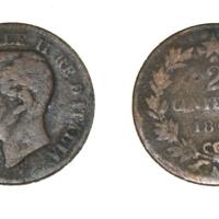 Moneta 2 centesimi 1862 Vittorio Emanuele II