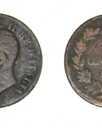 Moneta 2 centesimi 1862 Vittorio Emanuele II