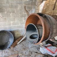 mezza botte in legno e plastica resina 