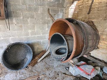 mezza botte in legno e plastica resina 