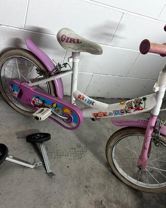 Bicicletta bambina Rik & Rok 16" con rotelle