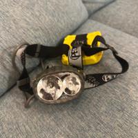 Lampada frontale da testa Petzl no led.