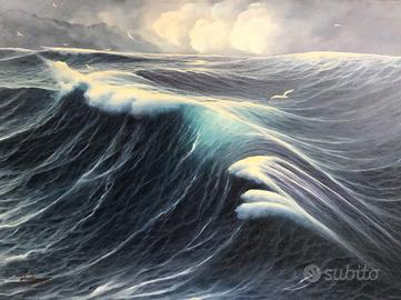 Quadro Pittore Pino Ferrigno "Gabbiani"