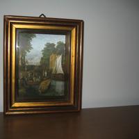 MINIATURA STAMPA ANTICA del 900 SCENA RURALE