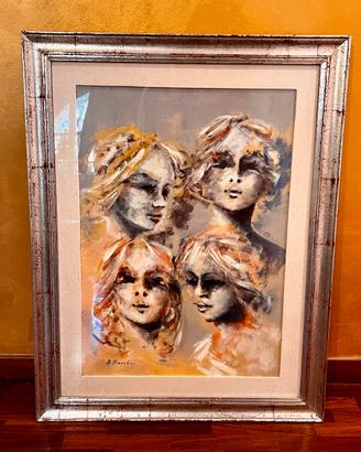 Umberto Bianchini - Olio su Tela 50x70 cm - Volti