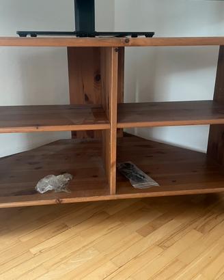 Mobile porta TV d'angolo in legno