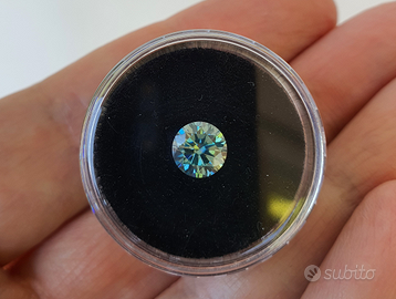 Moissanite blu certificata 1ct