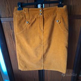 Gonna vintage arancio in velluto tg 44.Ved.descriz