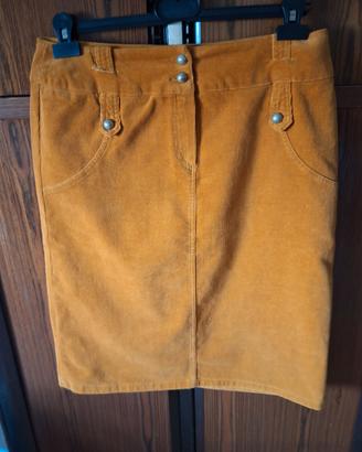 Gonna vintage arancio in velluto tg 44.Ved.descriz